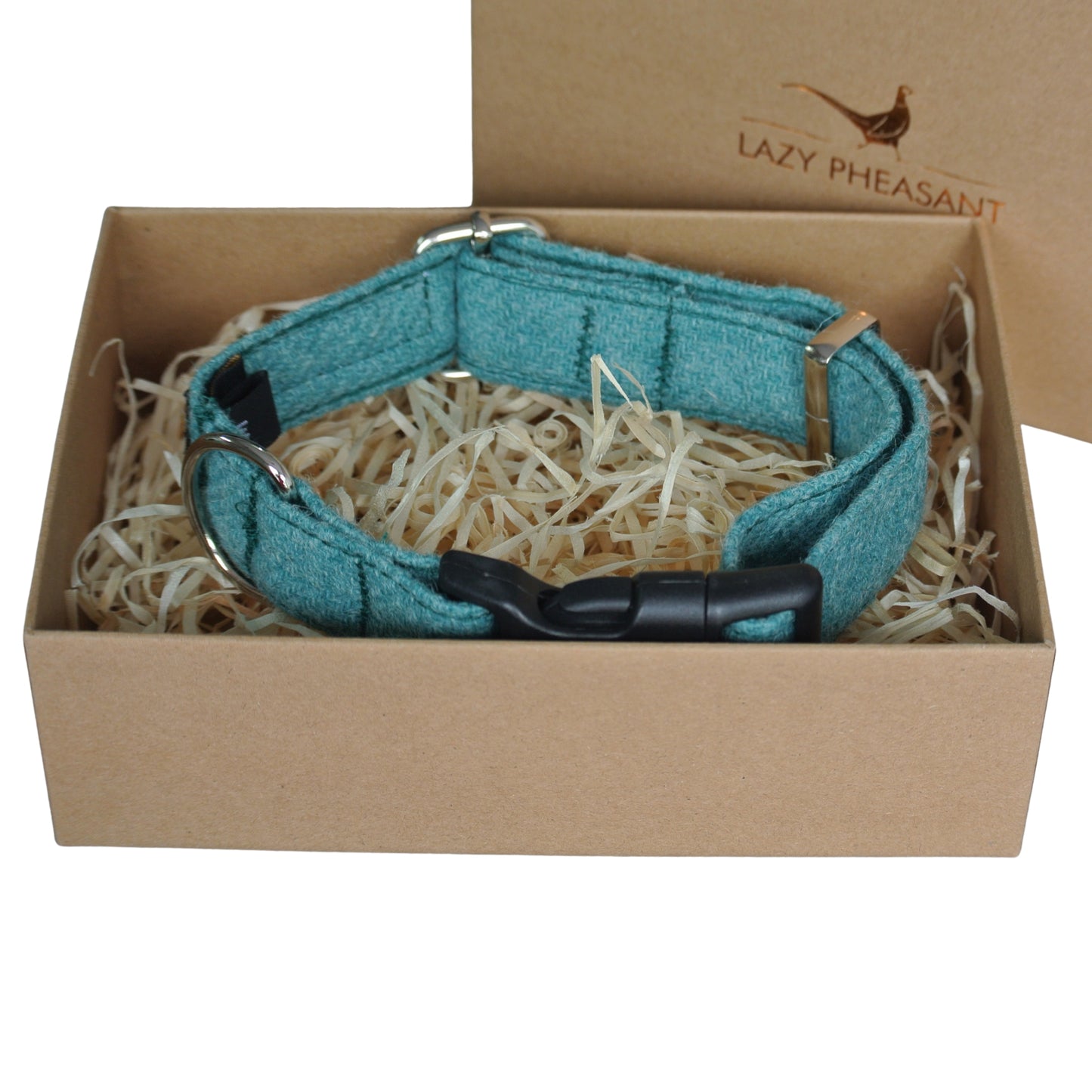 Tweed Dog Collar - Turquoise