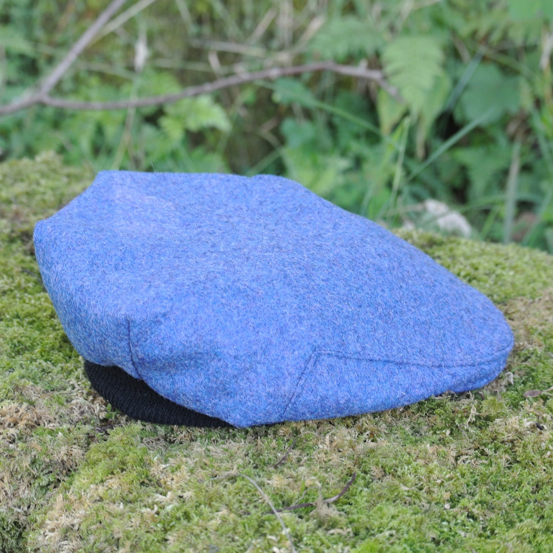 Kids Tweed Flat Cap - Pacific Blue