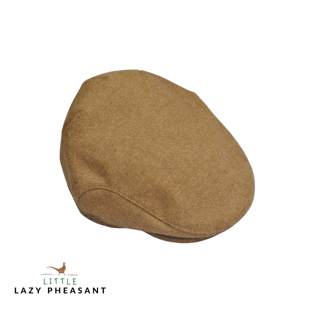 Kids Tweed Flat Cap - Tan