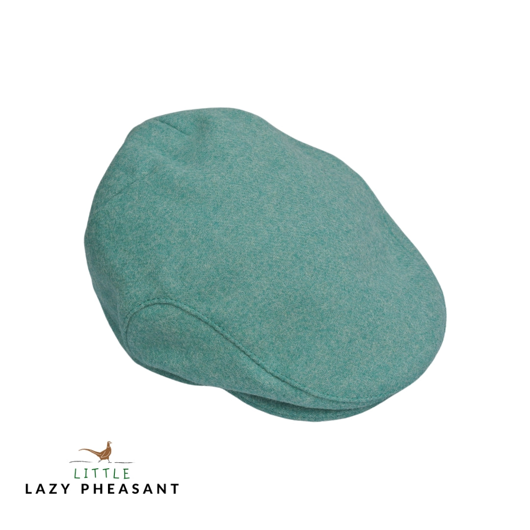 Kids Tweed Flat Cap - Turquoise