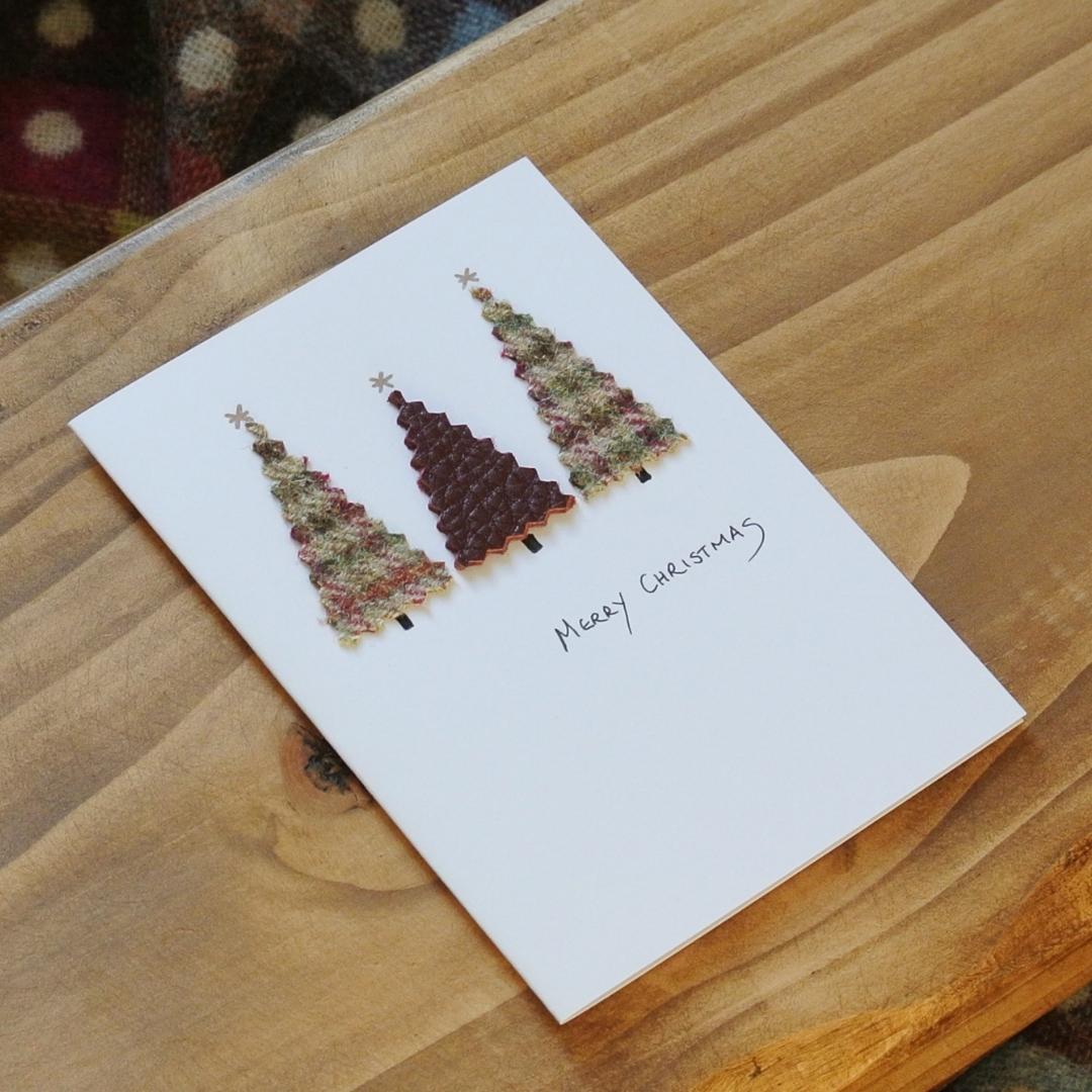 Handmade Christmas Cards - Tweed Trees