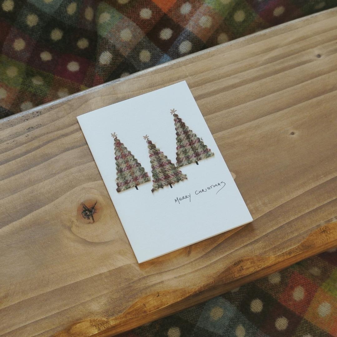 Handmade Christmas Cards - Tweed Trees