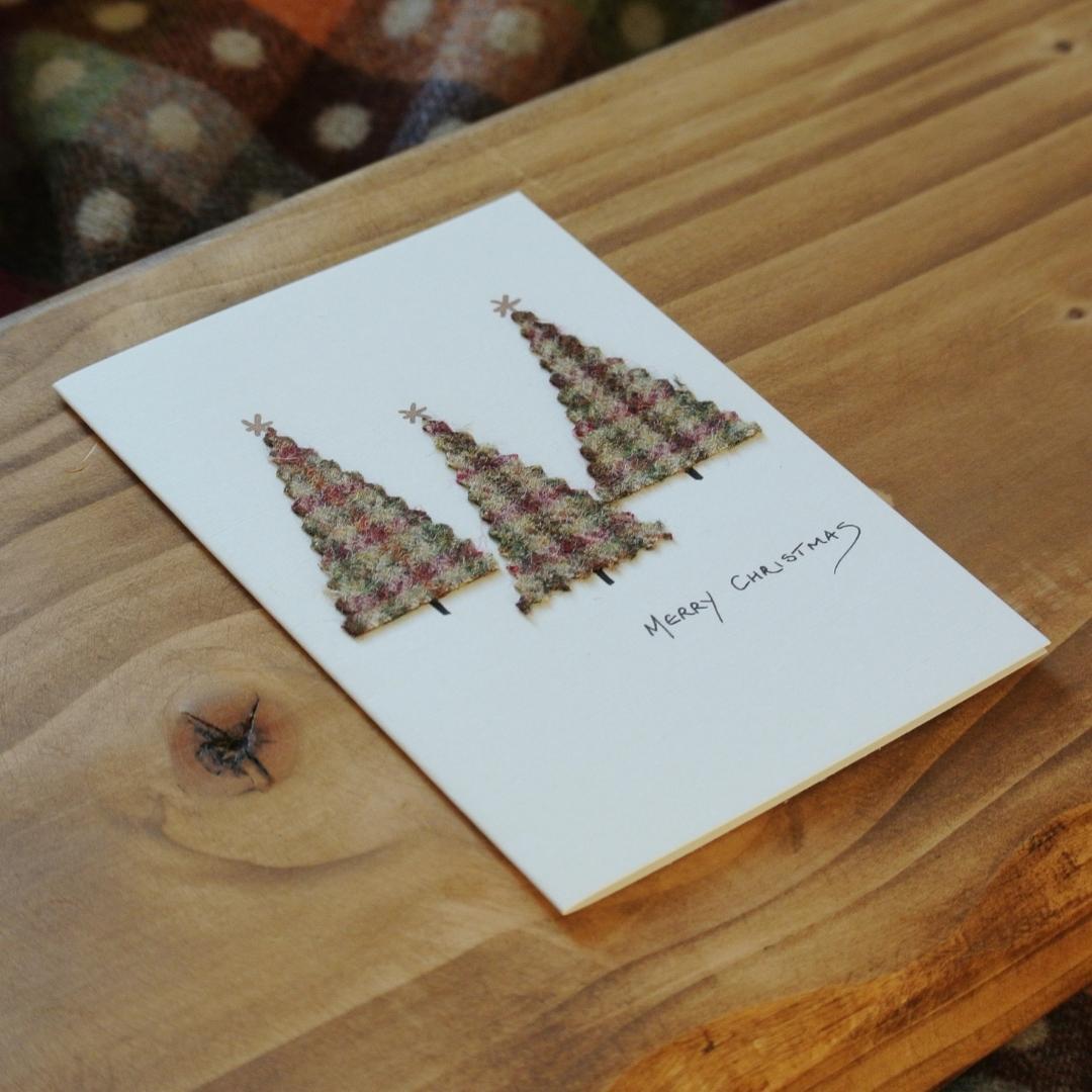 Handmade Christmas Cards - Tweed Trees