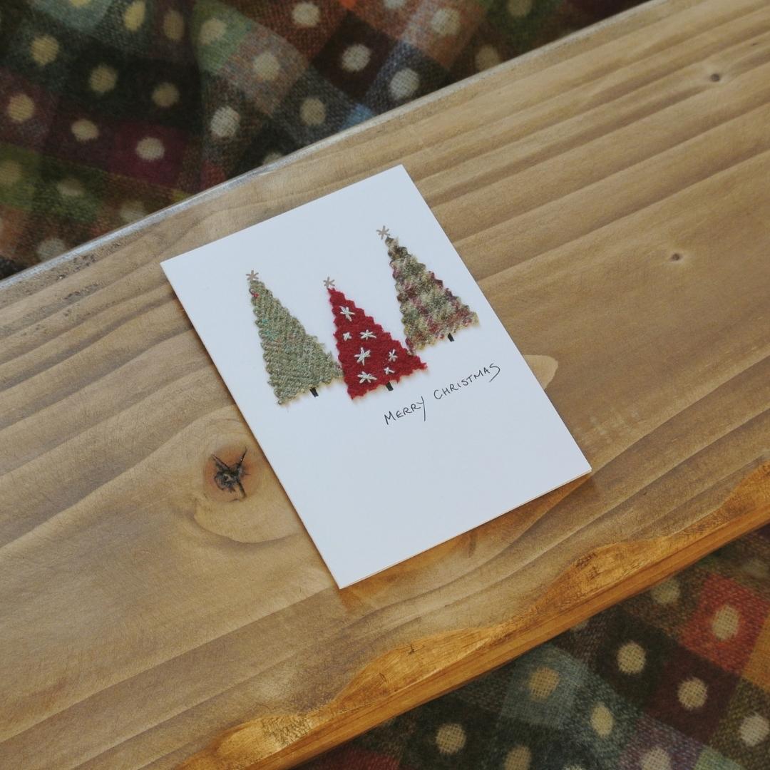 Handmade Christmas Cards - Tweed Trees