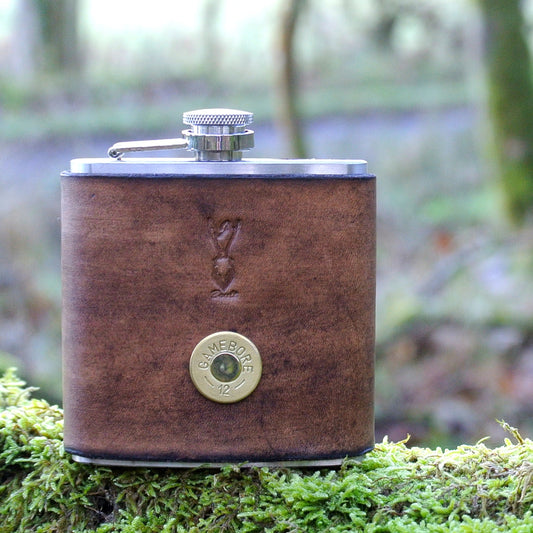 Leather Bound Cartridge Hip Flask