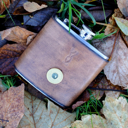 Leather Bound Cartridge Hip Flask