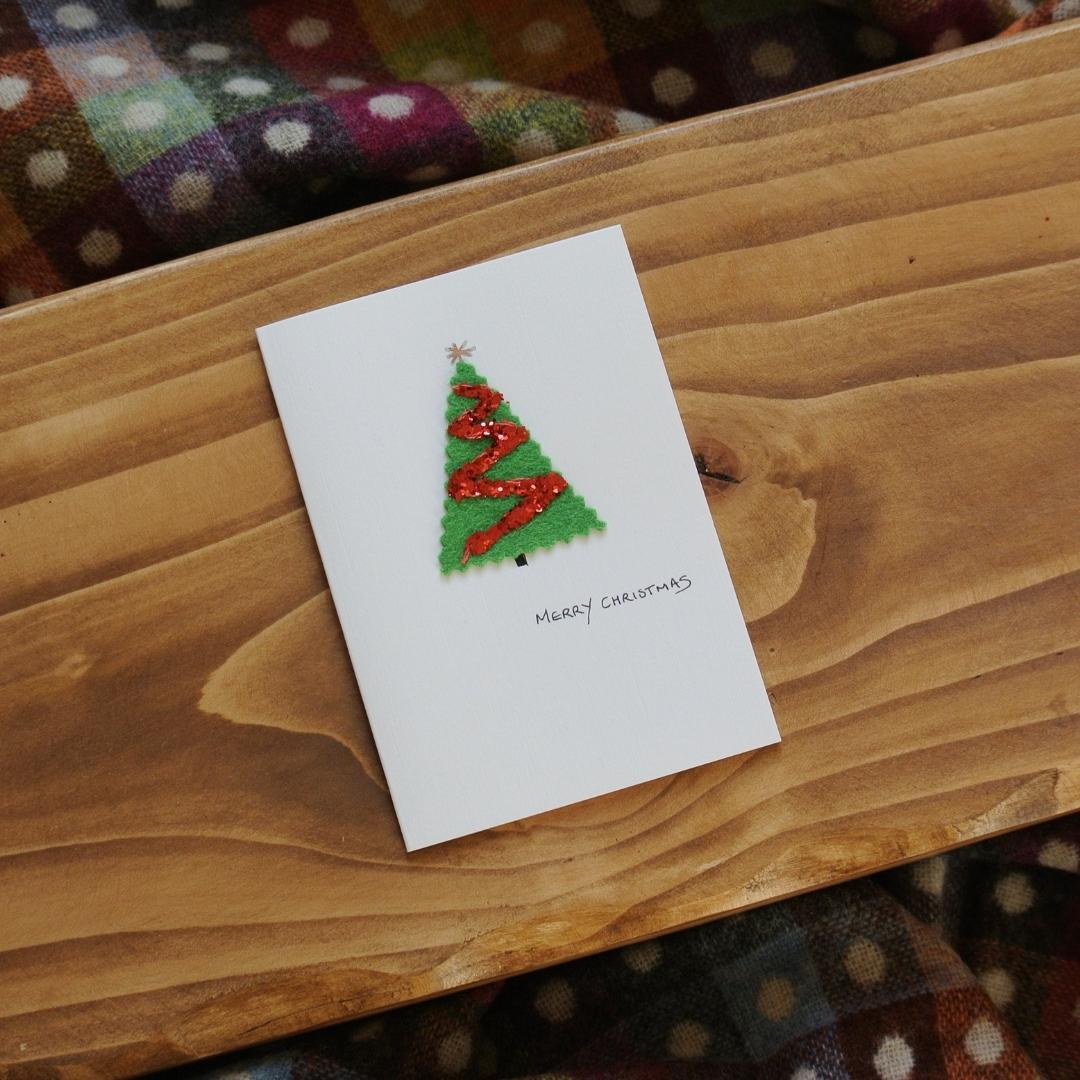 Handmade Christmas Cards - Green Trees