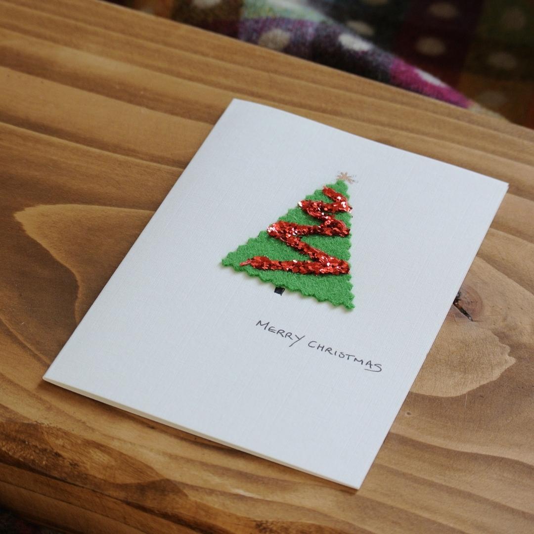 Handmade Christmas Cards - Green Trees