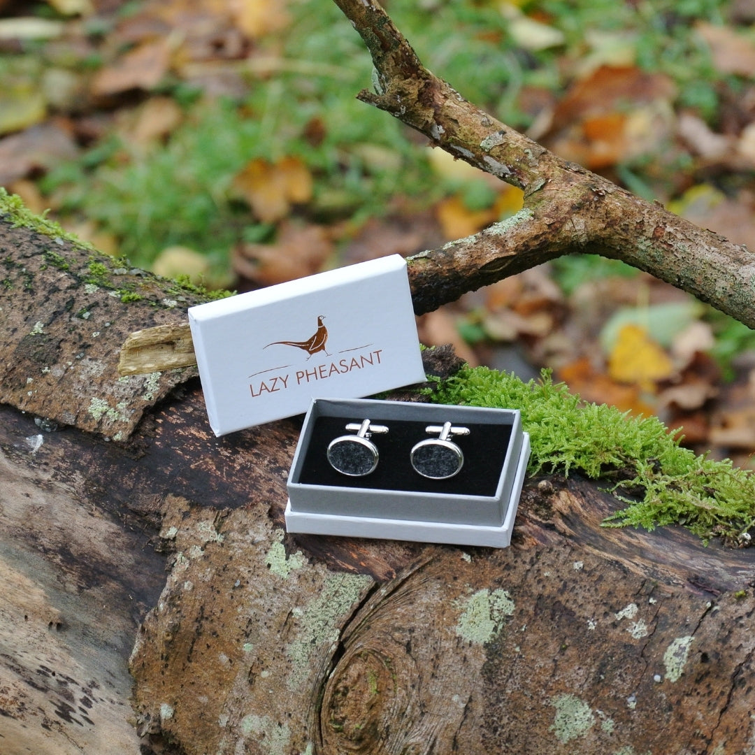 Wool Cufflinks - Charcoal