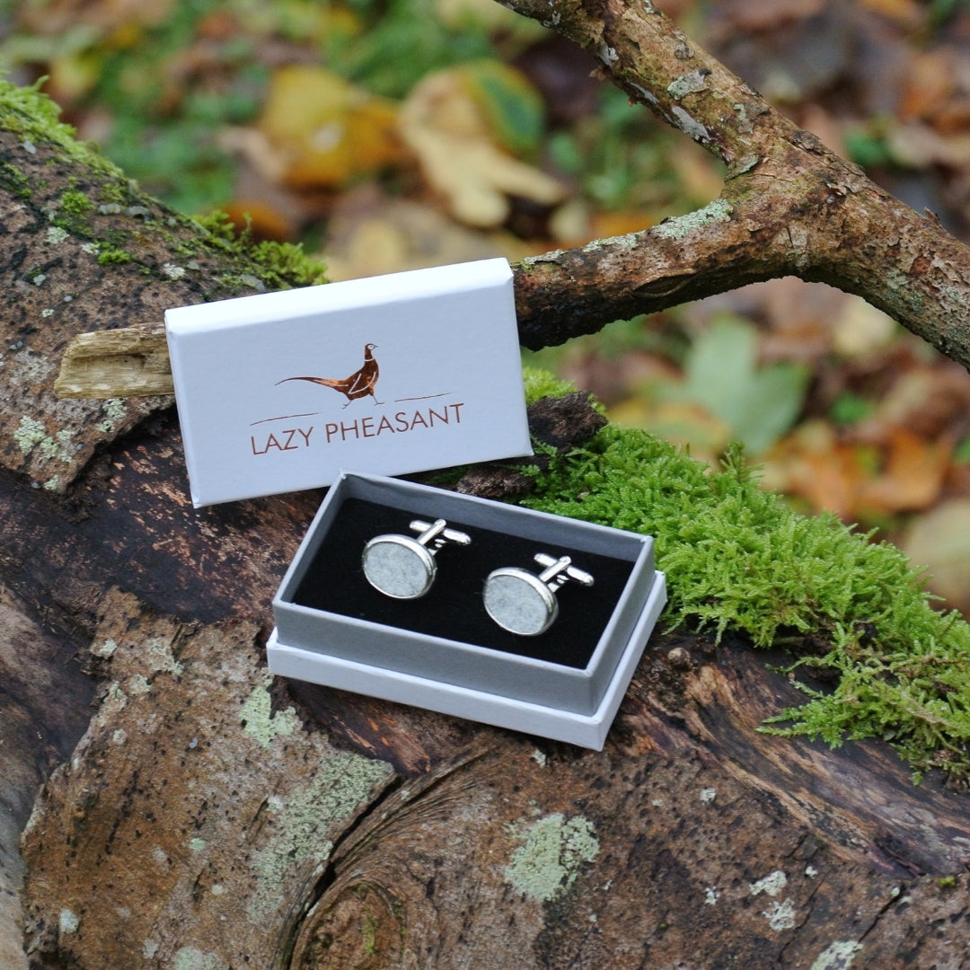 Wool Cufflinks - Grey