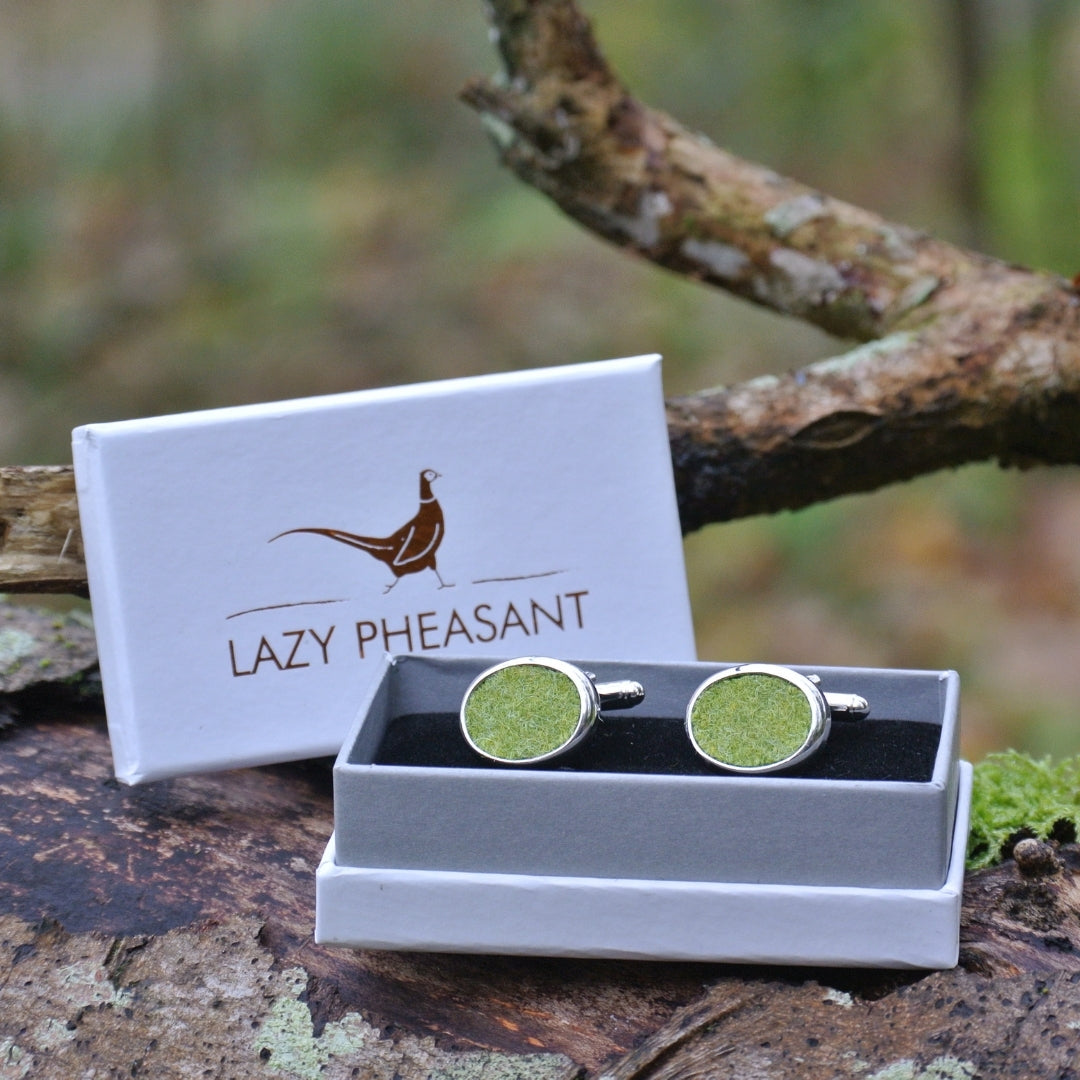 Wool Cufflinks - Green