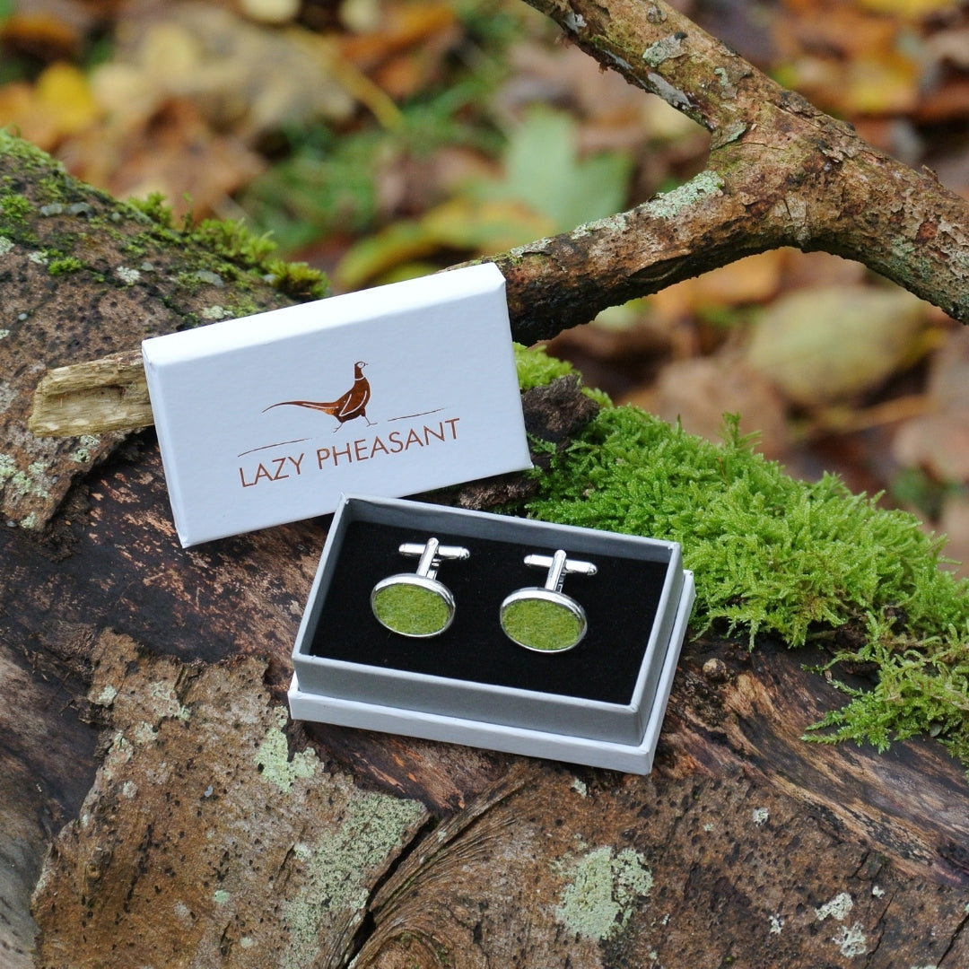 Wool Cufflinks - Green