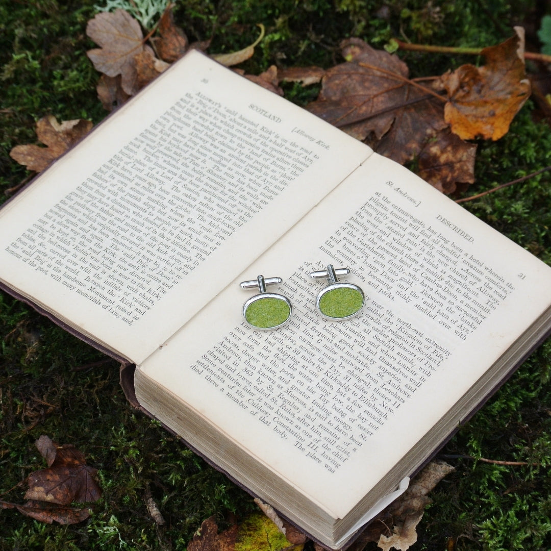 Wool Cufflinks - Green