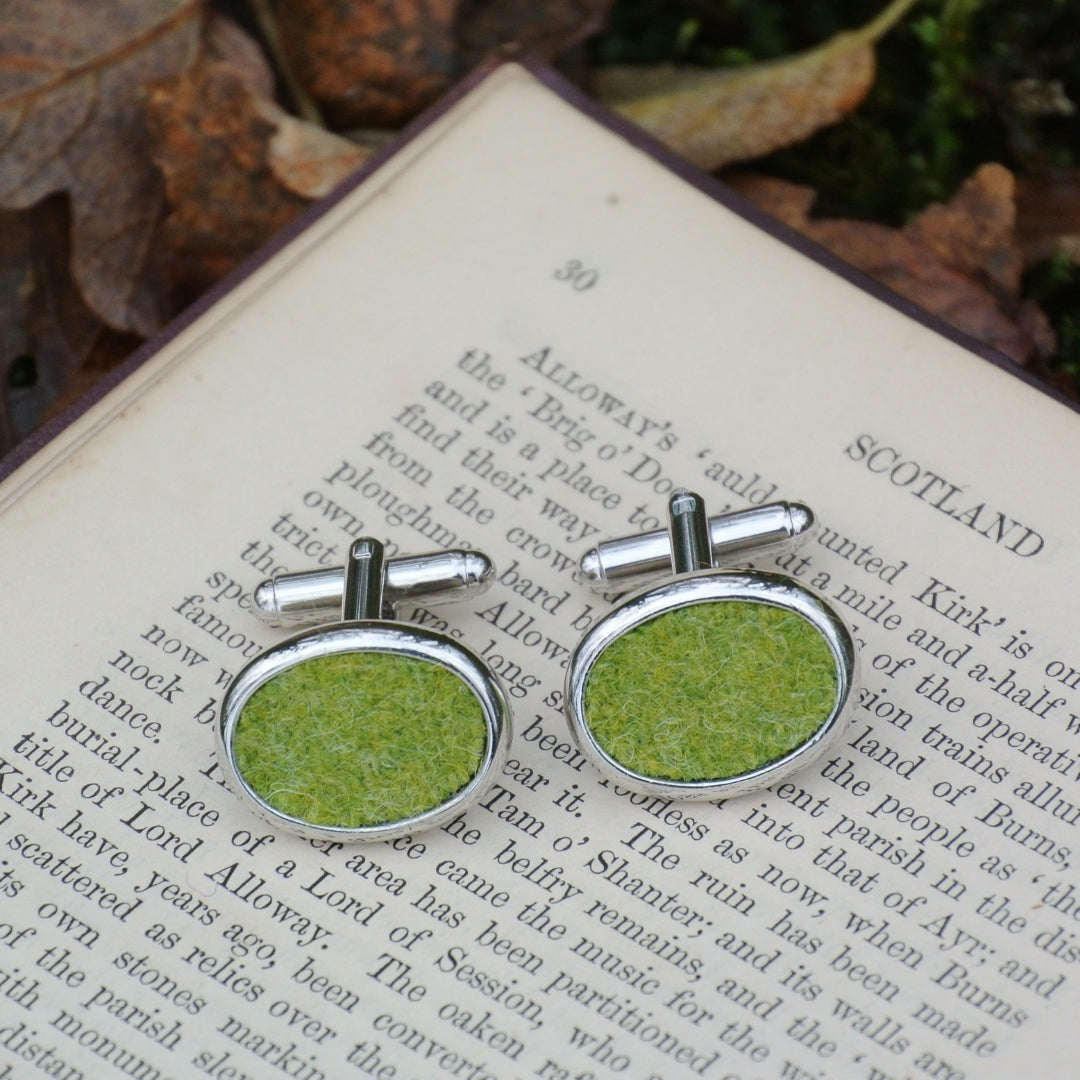 Wool Cufflinks - Green
