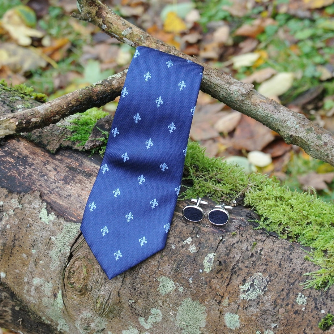 Wool Cufflinks - Navy Blue