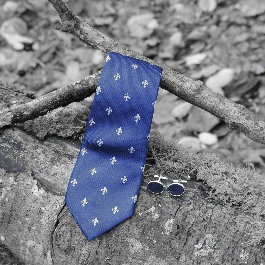 Wool Cufflinks - Navy Blue