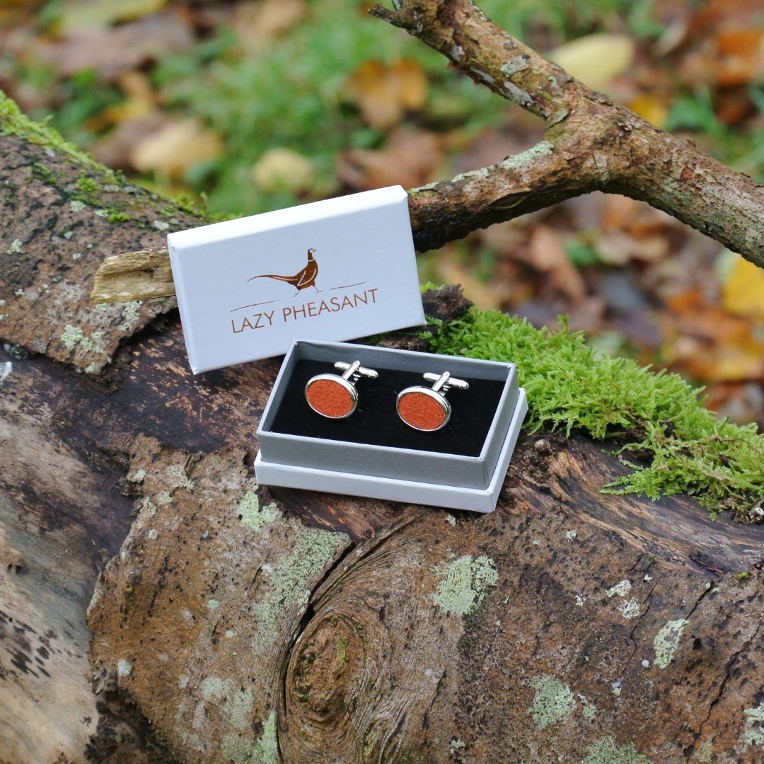 Wool Cufflinks - Orange