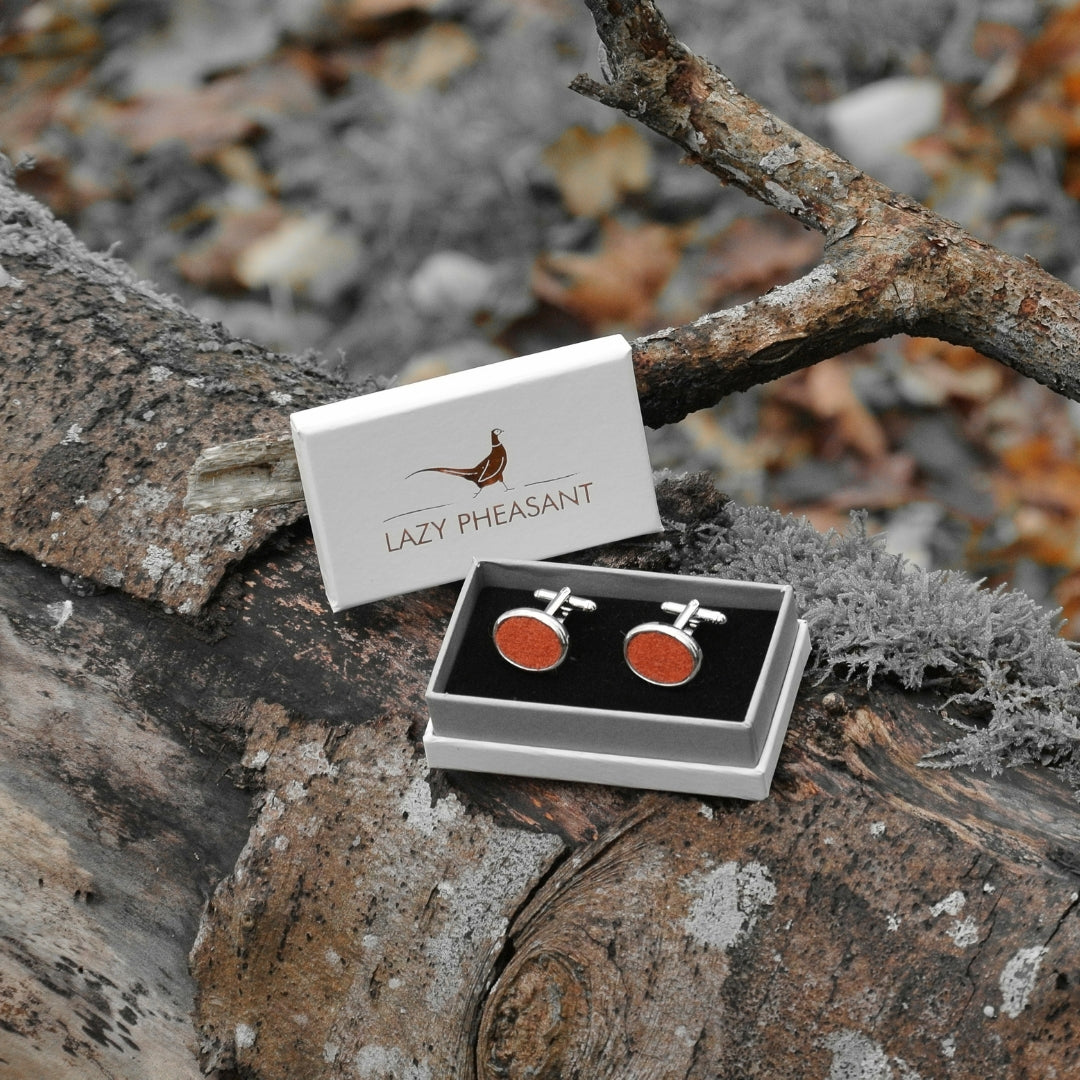 Wool Cufflinks - Orange