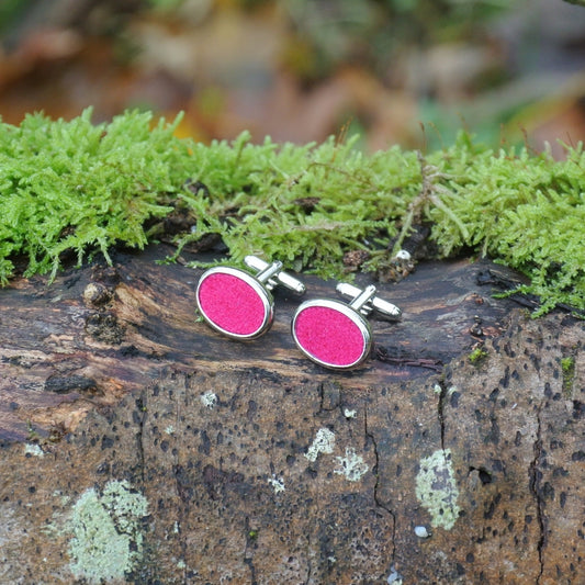 Wool Cufflinks - Fuchsia