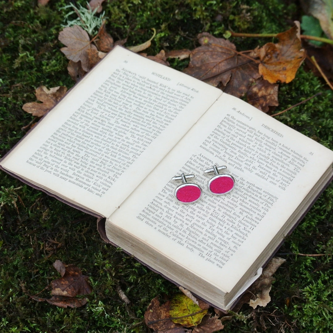 Wool Cufflinks - Fuchsia