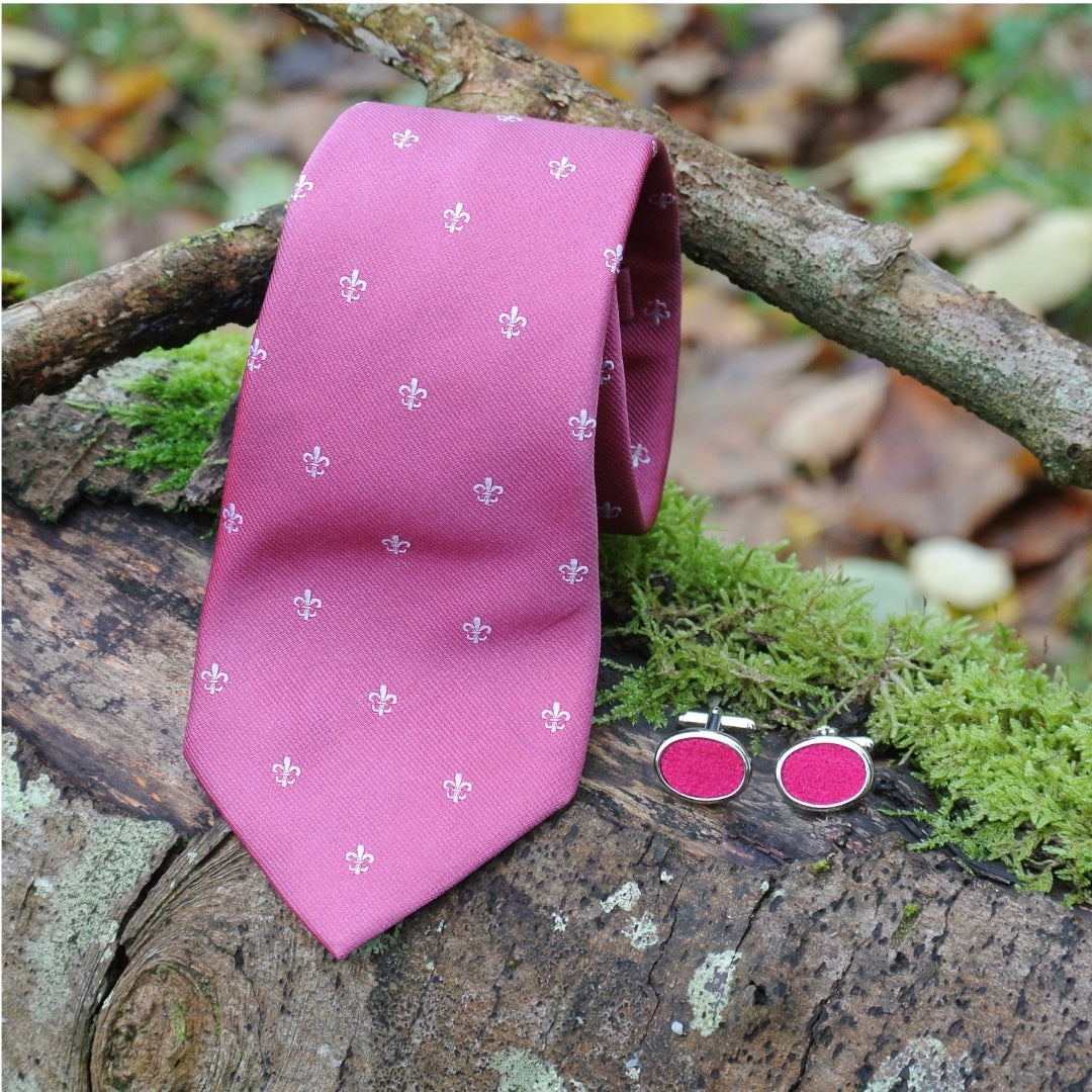Wool Cufflinks - Fuchsia