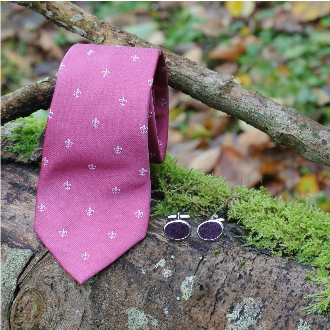 Wool Cufflinks - Purple