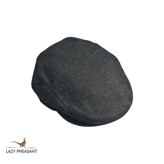 Tweed Flat Cap - Black