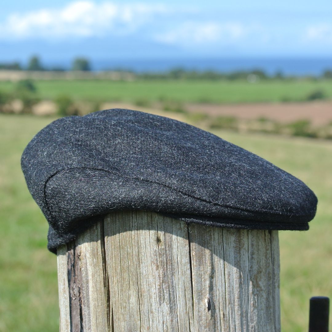 Tweed Flat Cap - Black