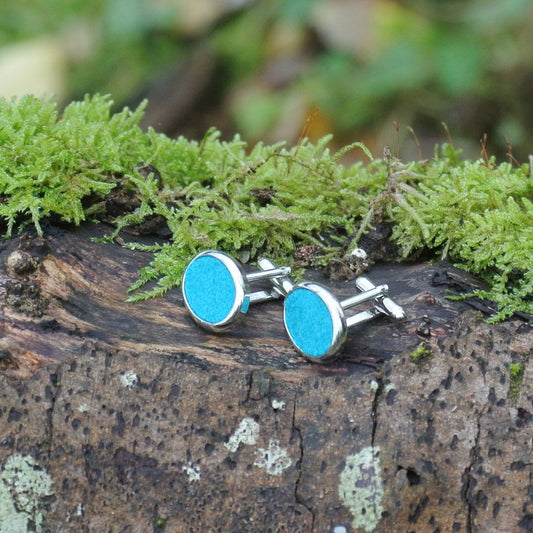 Wool Cufflinks - Blue