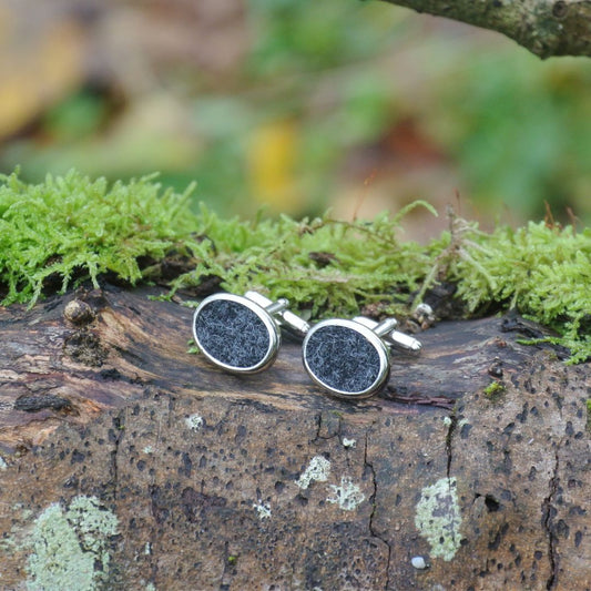 Wool Cufflinks - Charcoal