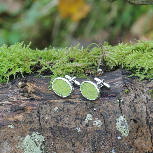 Wool Cufflinks - Green