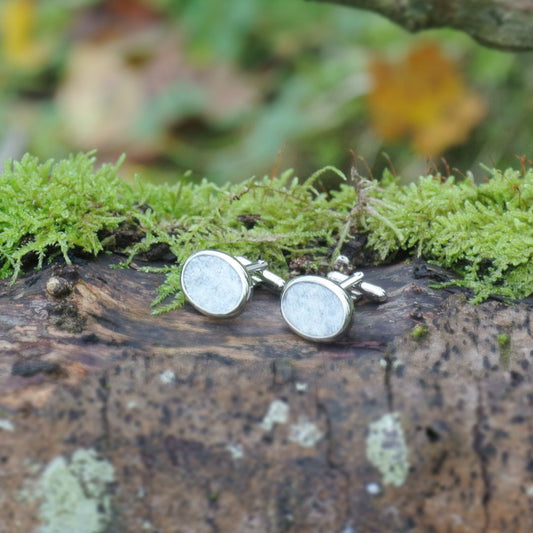 Wool Cufflinks - Grey