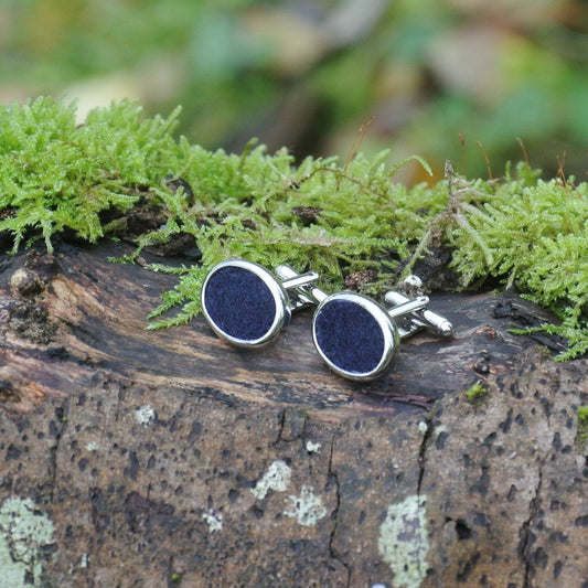 Wool Cufflinks - Navy Blue