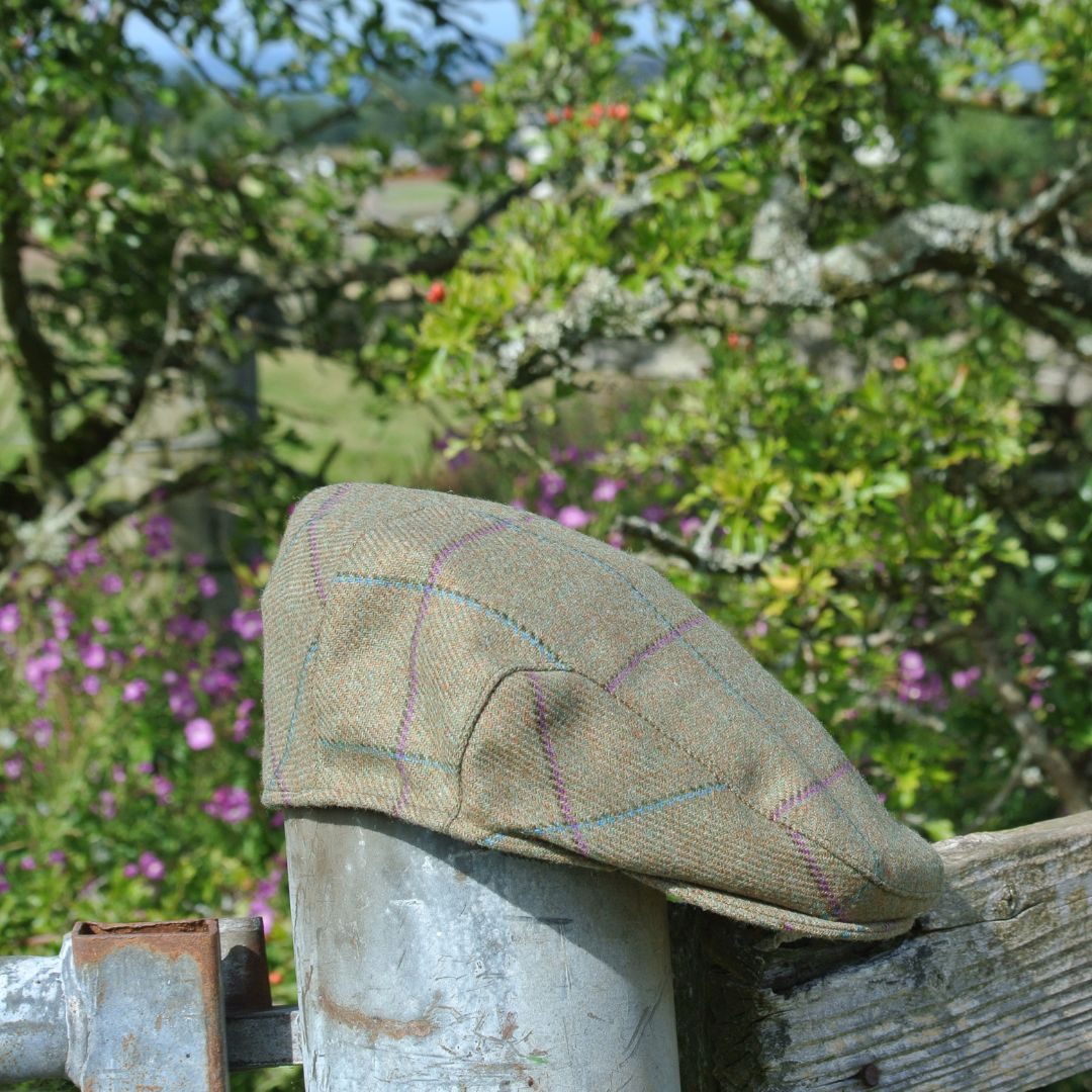 Tweed Flat Cap - Green Check