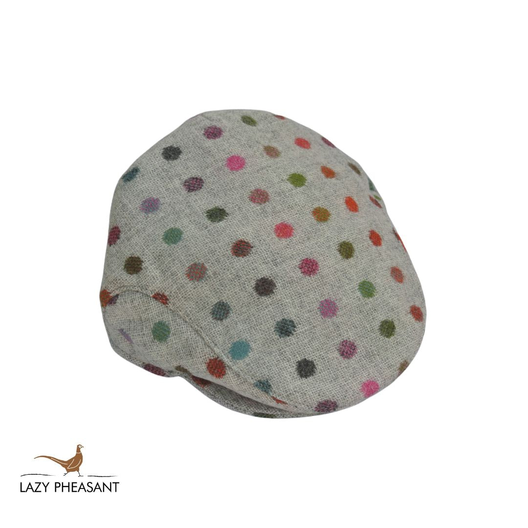 Tweed Flat Cap - Grey Multi-Spot