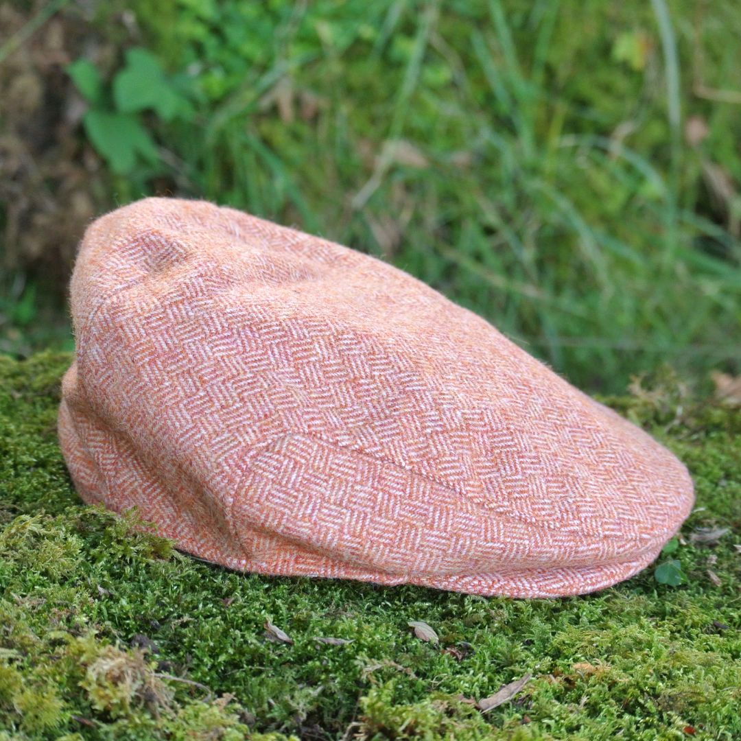 Tweed Flat Cap - Orange