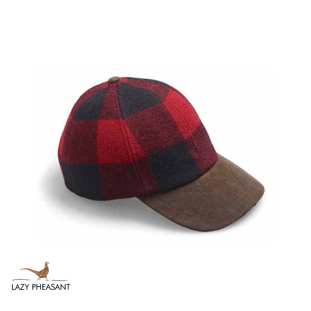 Tweed Baseball Cap - Red Check