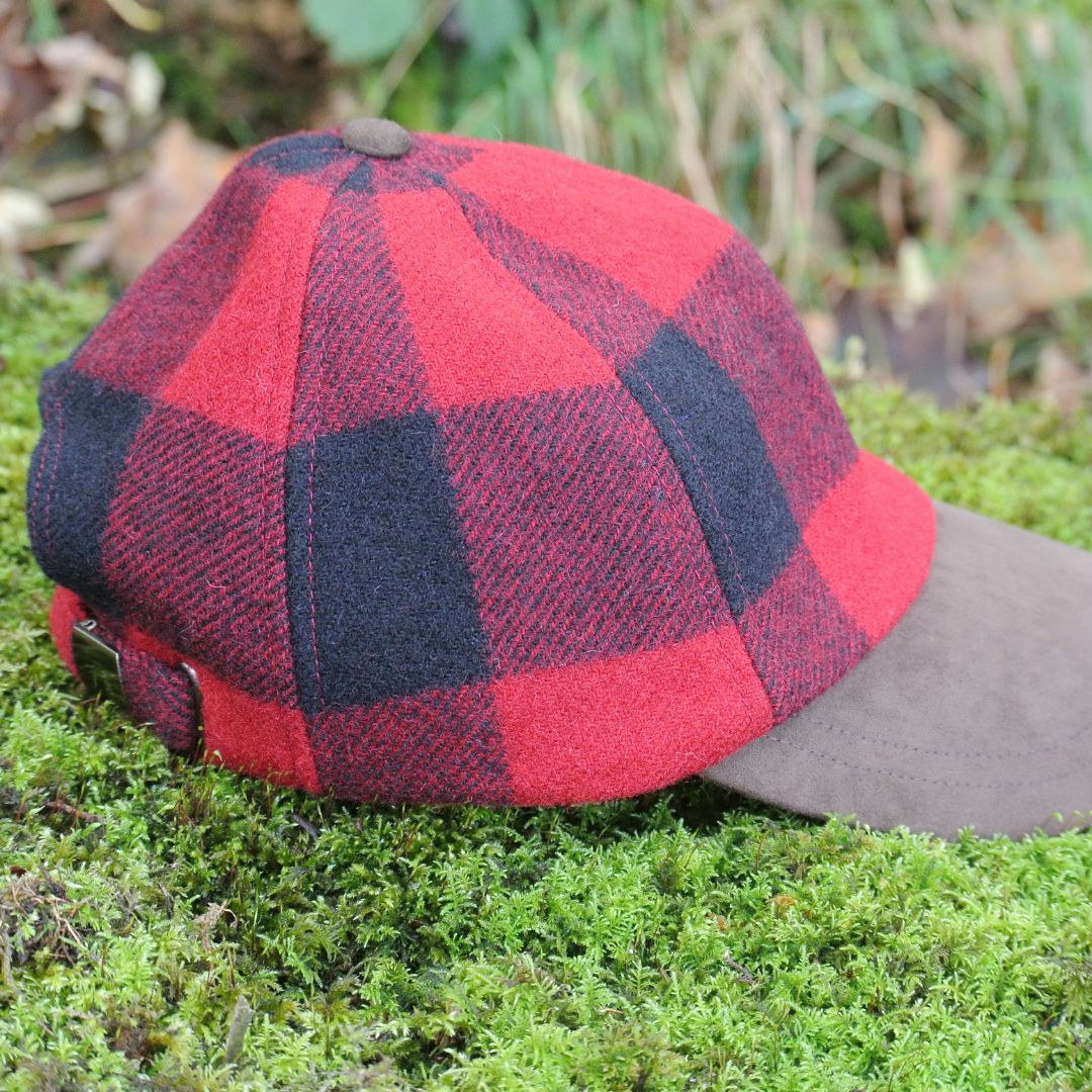 Tweed Baseball Cap - Red Check