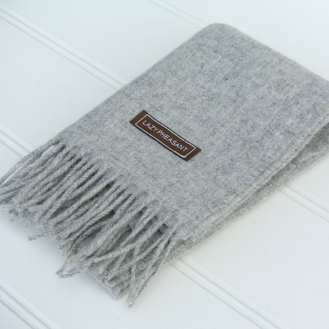 Merino Wool Scarf - Light Grey