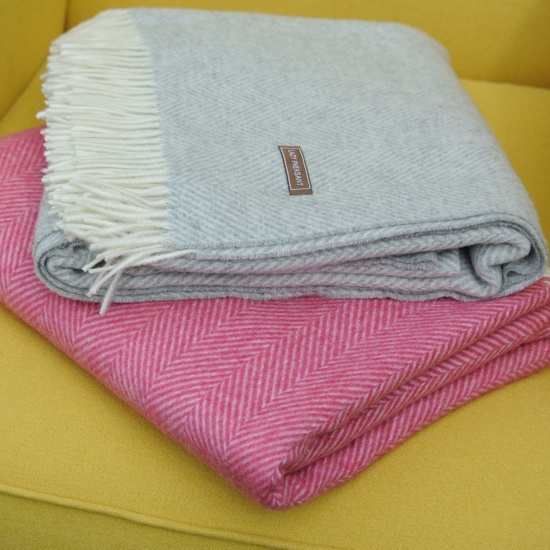 Throw - Herringbone Pink